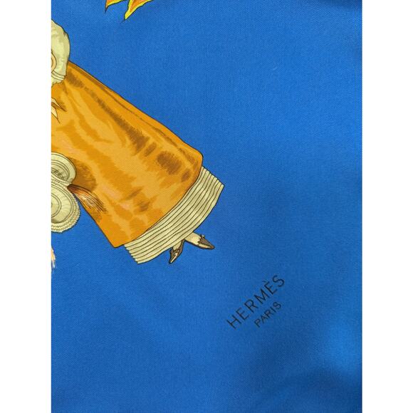 Authentic Hermes Blue Paris Modiste Silk Scarf 90cm - Picture 5 of 10